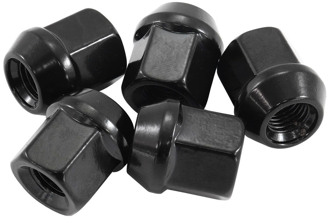 ACORN SHORT OPEN BLACK WHEEL NUTS - 1/2-20" 5 PACK 60° TAPER