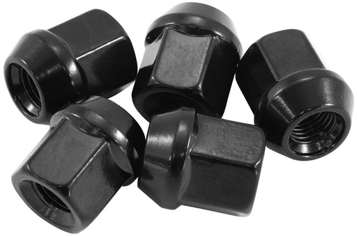 ACORN SHORT OPEN BLACK WHEEL NUTS - 1/2-20"  5 PACK 60° TAPER