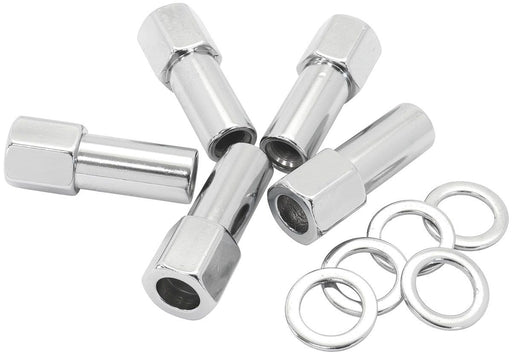1.380" Shank OpenChrome Wheel Nuts - M14 x 1.50mm Pack of 5, Washer Seat with Shank