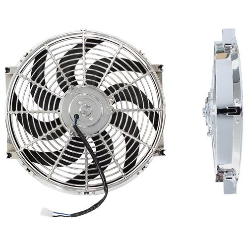 AEROFLOW 14" Chrome Electric Thermo Fan