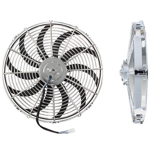 AEROFLOW 16" Chrome Electric Thermo Fan