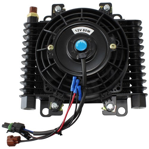 AEROFLOW Competition Oil & Transmission Cooler -10 ORB, 10" x 7-1/2" x 3-1/2", with Fan & Switch