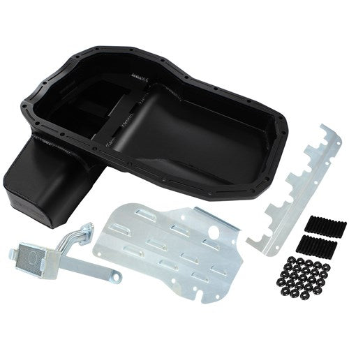 Mitsubishi Evo 4G63 Fabricated Race Oil Pan SuiAEROFLOW Mitsubishi Evolution 4 to 9, 6.1L Capacity With Crank Scraper, Baffle, Oil Pick-Up and Mounting