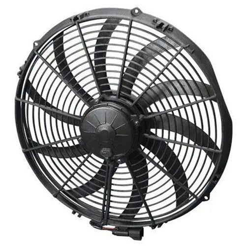 SPAL 16" Extreme Electric Thermo Fan 2500 cfm - Puller Type with Curved Blades, 26 amps