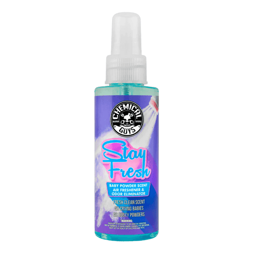 Stay Fresh Baby Powder Scented Air Freshener & Odor Eliminator (4oz) - Mount Performance Parts