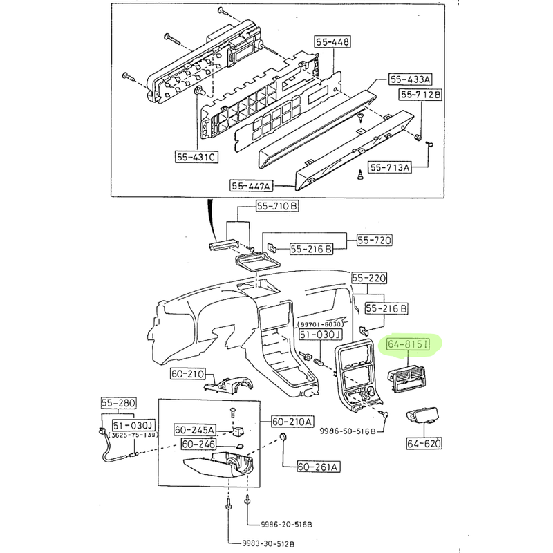 GENUINE MAZDA FD3 RX7 1985-1989 AIR VENT/ RADIO SURROUND