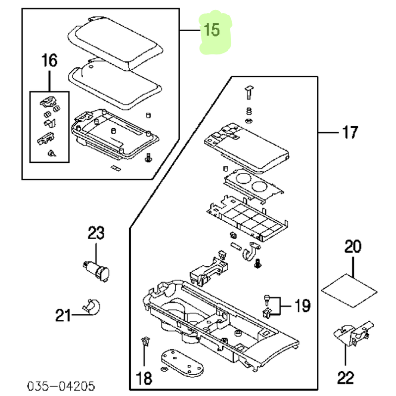 GENUINE MAZDA RX8 CENTRE CONSOLE LID