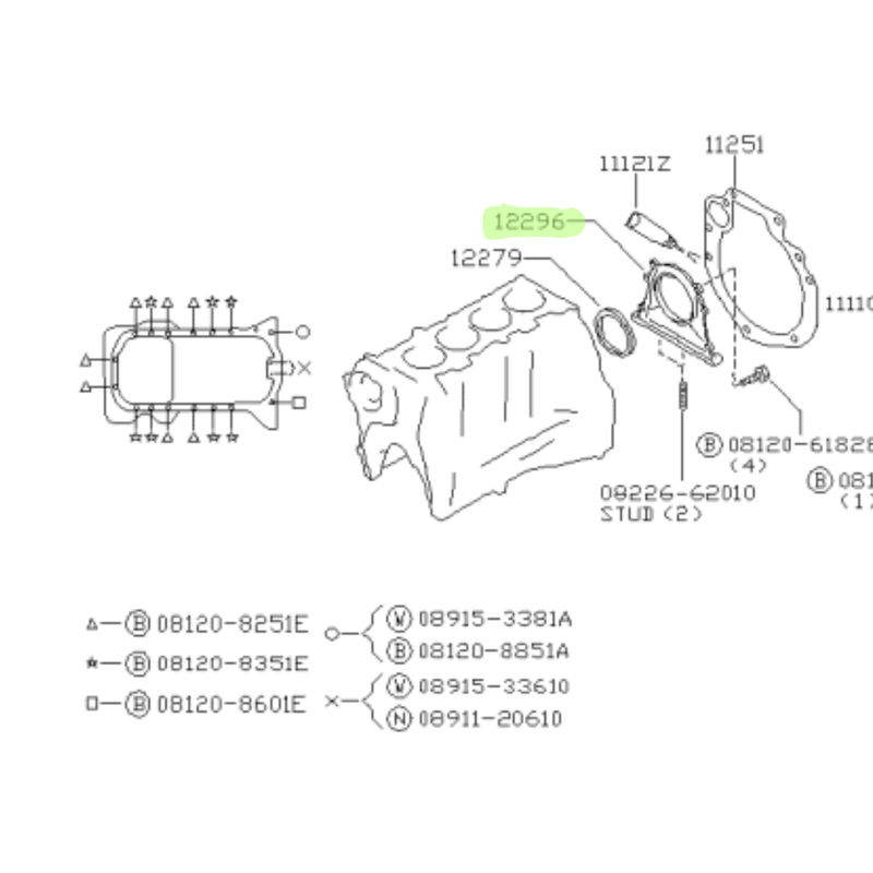 GENUINE NISSAN SR20DE/T REAR MAIN SEAL HOLDER