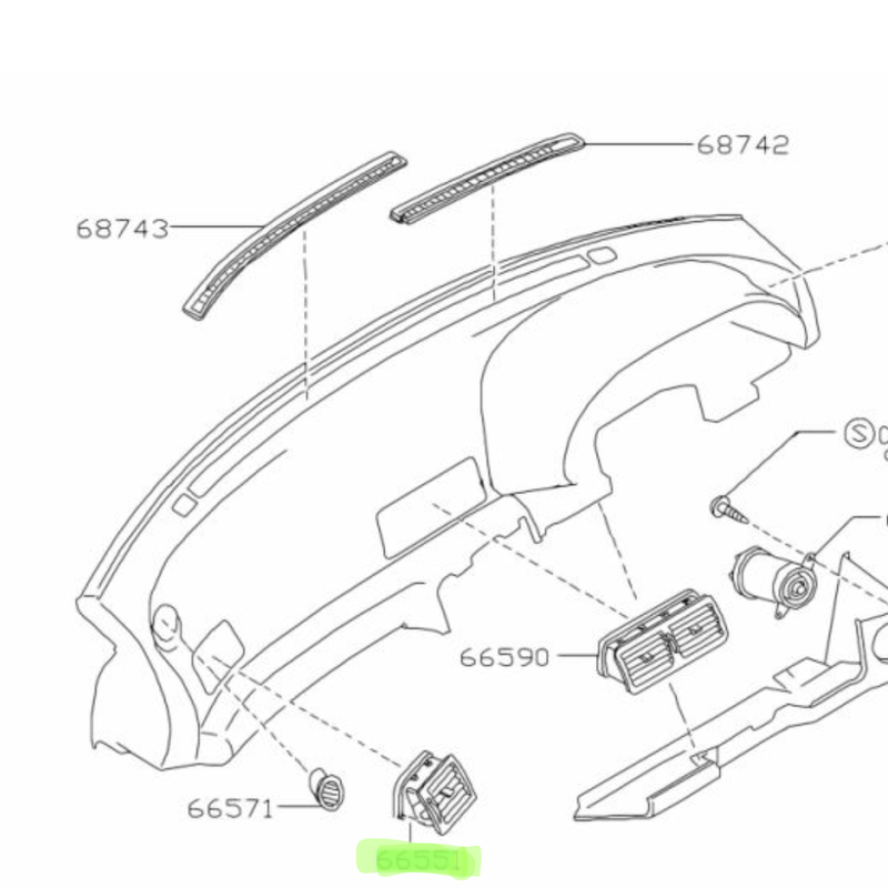 GENUINE NISSAN R32 L/H DASH VENT