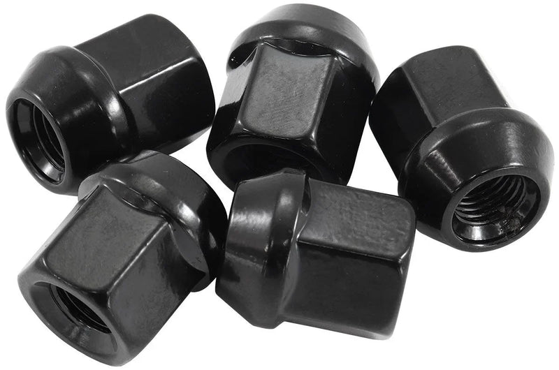 Acorn Short Open Black Wheel Nuts - 1/2-20" Pack of 5, 60 Degree Taper - Mount Performance Parts