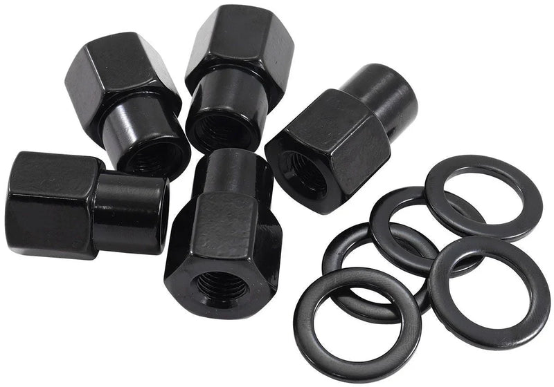 0.550" SHANK OPEN BLACK WHEEL NUTS - 7/16-20" PACK OF 5 - Mount Performance Parts