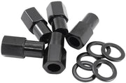 0.750" SHANK OPEN BLACK WHEEL NUTS - 7/16-20" PACK OF 5 - Mount Performance Parts
