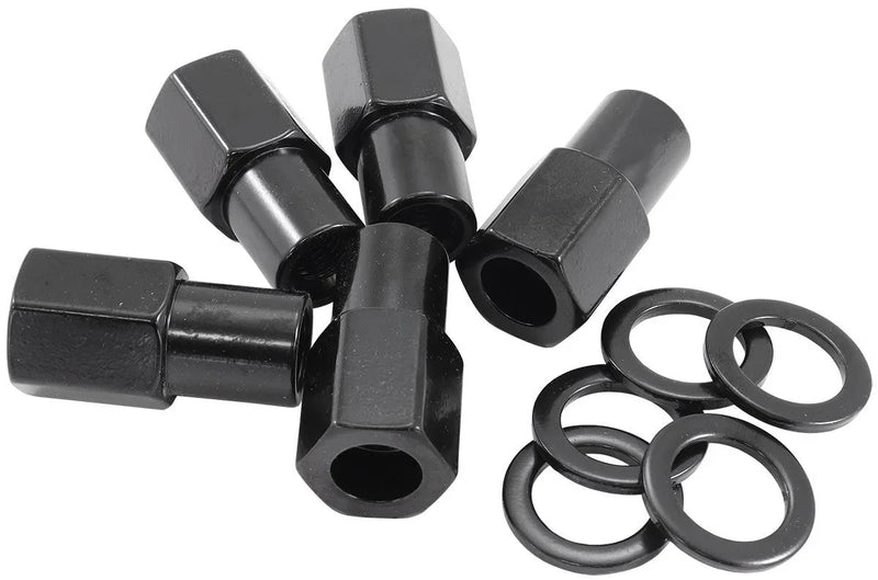 0.750" SHANK OPEN BLACK WHEEL NUTS - 7/16-20" PACK OF 5 - Mount Performance Parts