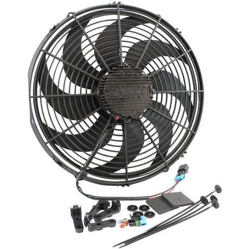 Aeroflow 16" Brushless Electric Fan - Curved Blade 3300 CFM Rating - Mount Performance Parts
