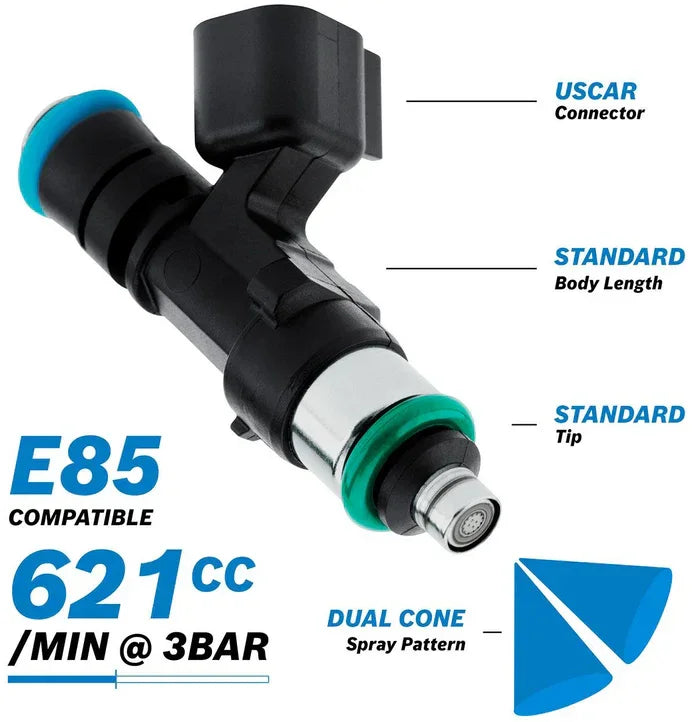 Bosch Motorsport 621cc EV14 Medium USCAR Fuel Injector - Mount Performance Parts