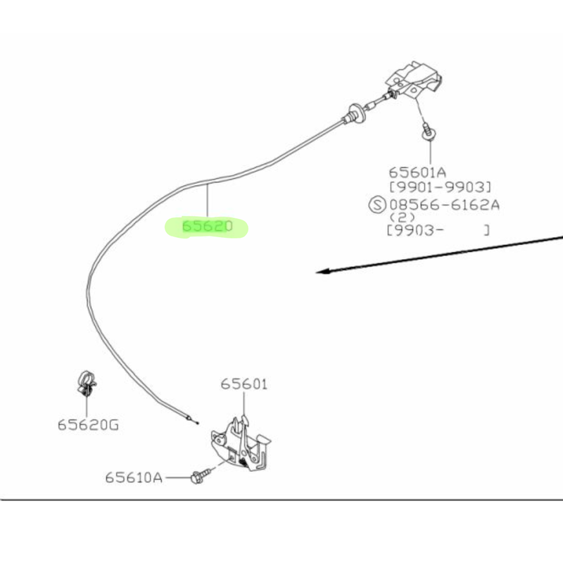 GENUINE NISSAN S15 BONNET RELEASE CABLE