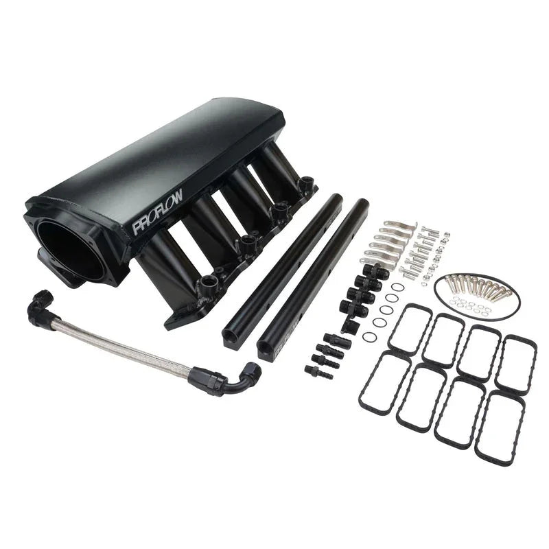 Proflow SuperMax EFI Intake Manifold Kit, For Holden Commodore LS3/L92, Fabricated Black, w/Fuel Rails, 102mm Bore - PFEM63242 - Mount Performance Parts