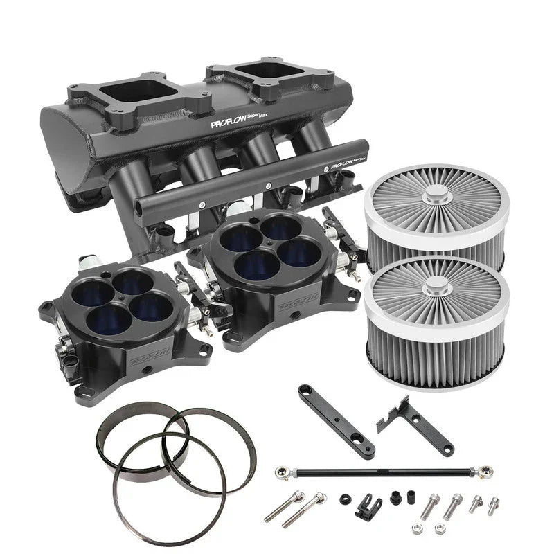 Proflow SuperMax Intake Manifold Kit, Tunnel Ram, For Holden Commodore LS3/L92, EFI 4150, Fabricated Silver, Kit - PFEM63248-KIT-S - Mount Performance Parts