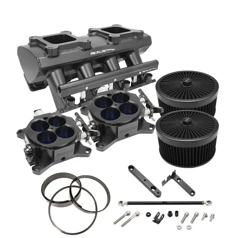 Proflow SuperMax Intake Manifold Kit, Tunnel Ram, For Holden Commodore LS3/L92, EFI 4150, Fabricated Black, Kit - PFEM63248-KIT - Mount Performance Parts