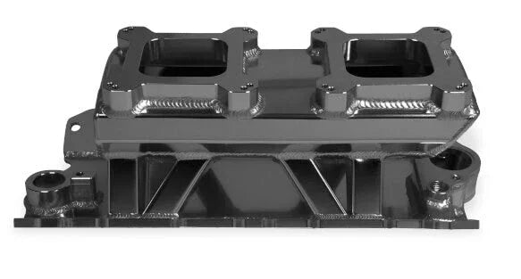 Proflow SuperMax Intake Manifold, Tunnel Ram, For SB Chevrolet, Fabricated Black, Dual Quad Carburetted - PFEM64241 - Mount Performance Parts