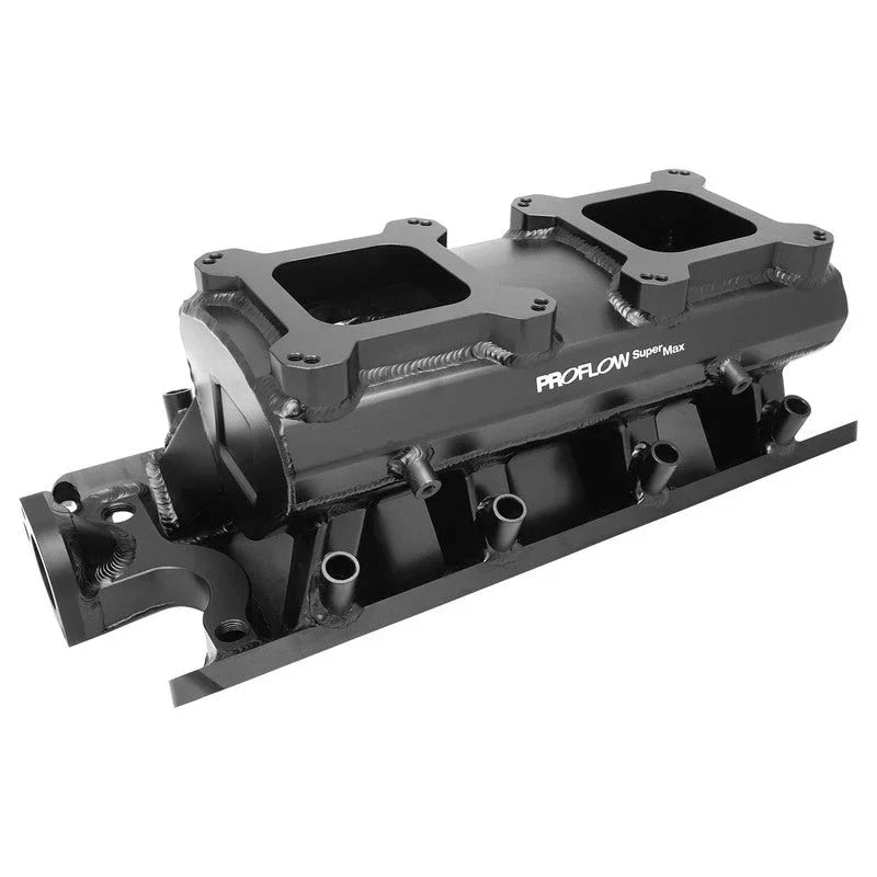 Proflow SuperMax EFI Intake Manifold w/Fuel Rails, Suit SB Ford 289-302W, Tunnel Ram, Fabricated Black, Dual 4150 Throttle Bodies - PFEM64243 - Mount Performance Parts