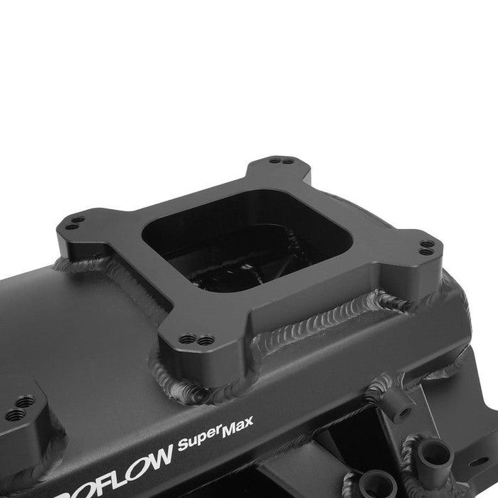 Proflow SuperMax, SB Chev, EFI Intake Manifold w/ Fuel Rails, Tunnel Ram, Fabricated Black, 4150 Throttle Body - PFEM64245