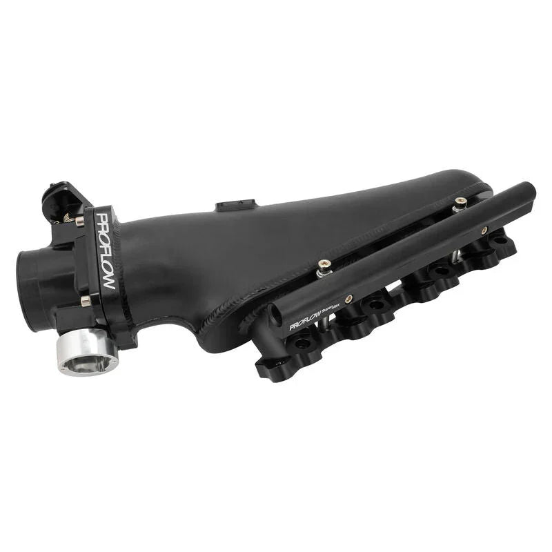 Proflow Intake Manifold Kit, For Nissan SR20 S13, Fabricated Aluminium, Black, 76mm Throttle Body, Fuel Rail Kit - PFEM67522BK - Mount Performance Parts
