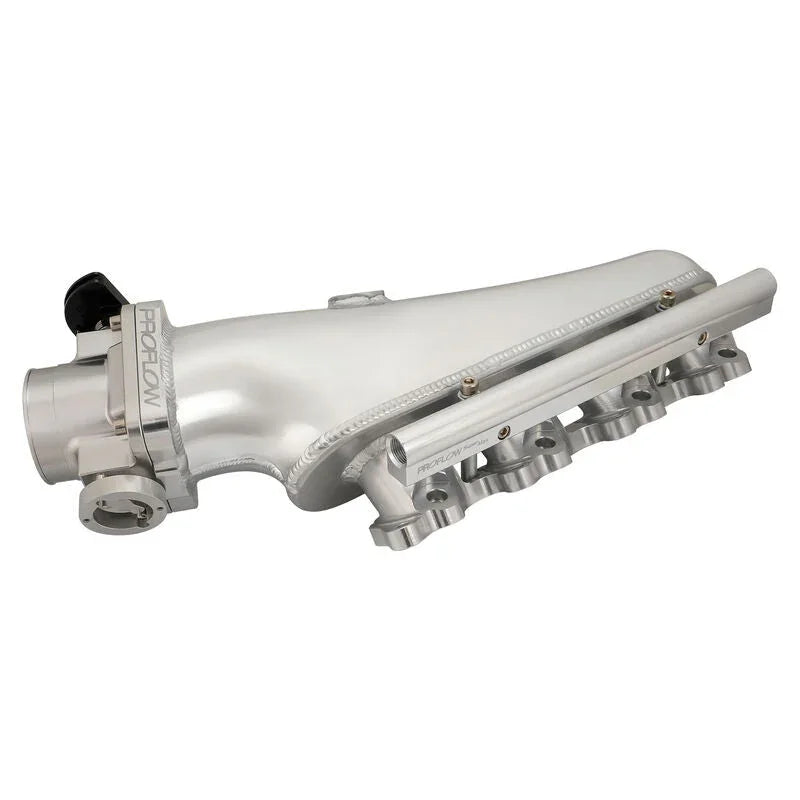 Proflow Intake Manifold Kit, For Nissan SR20 S13, Fabricated Aluminium, Polished, 76mm Throttle Body, Fuel Rail Kit - PFEM67522 - Mount Performance Parts