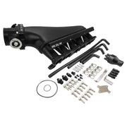 Proflow Intake Manifold Kit, Fabricated Aluminium, Black, For Nissan RB26 Inlet Plenum, 90mm Throttle Body, Fuel Rail - PFEM67526BK - Mount Performance Parts