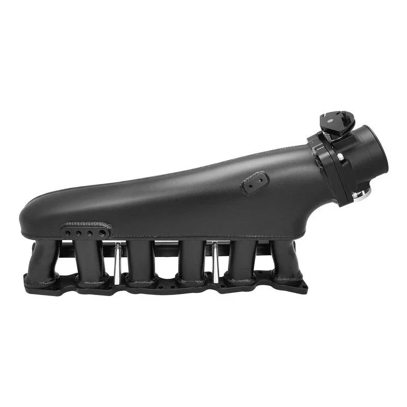 Proflow Intake Manifold Kit, Fabricated Aluminium, Black, For Nissan TB48 Inlet Plenum, 90mm Throttle Body, Fuel Rail - PFEM67535BK - Mount Performance Parts