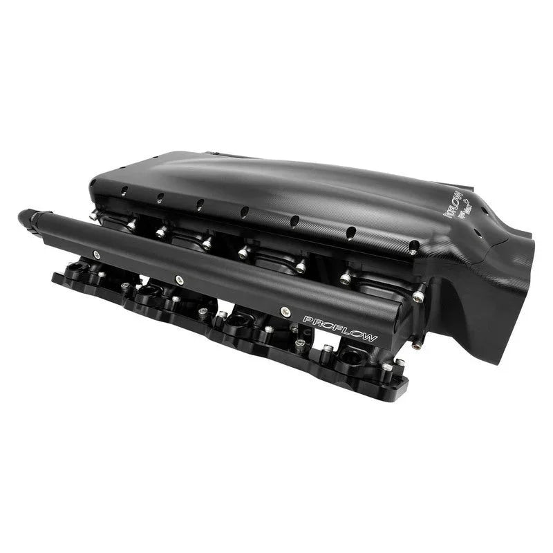 Proflow Billet CNC LS Intake Manifold Kit, SuperMax Plus, For Holden Commodore LS1/LS2, 102mm Bore, Gloss Black - PFEMB69000 - Mount Performance Parts
