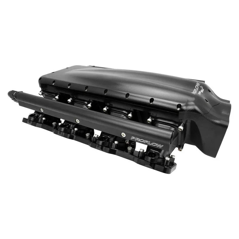 Proflow Billet CNC LS Intake Manifold Kit, SuperMax Plus, For Holden Commodore LS3/L92, 102mm Bore, Gloss Black - PFEMB69001 - Mount Performance Parts