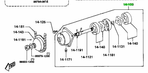 GENUINE MAZDA 13B/20B OIL PUMP