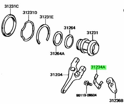 Genuine Toyota R154 Clutch Fork Support Spring