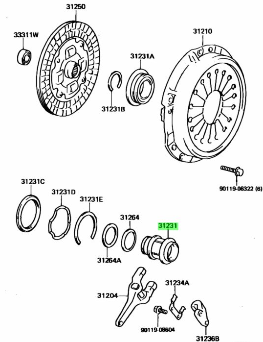 Genuine Toyota R154 Clutch Release Hub