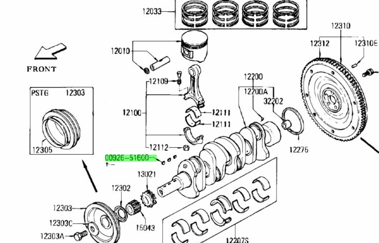 Genuine Nissan RB/SR Crankshaft Woodruff Key