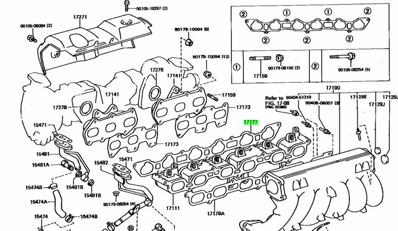 Genuine Toyota 1JZ VVTI Intake Gasket