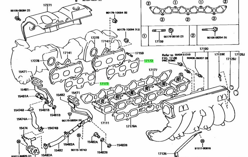 Genuine Toyota 1JZGTE Non-VVTI Exhaust Manifold Gaskets