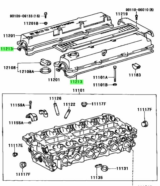 Genuine Toyota 1JZGTE Non VVTI Cam Cover Gaskets