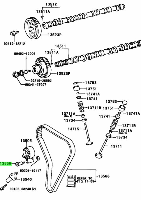 Genuine Toyota 1JZ/2JZ Timing belt Idler Bolt