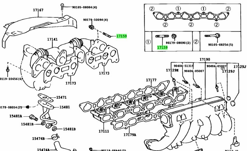 Genuine Toyota 1JZGTE Intake Manifold Stud