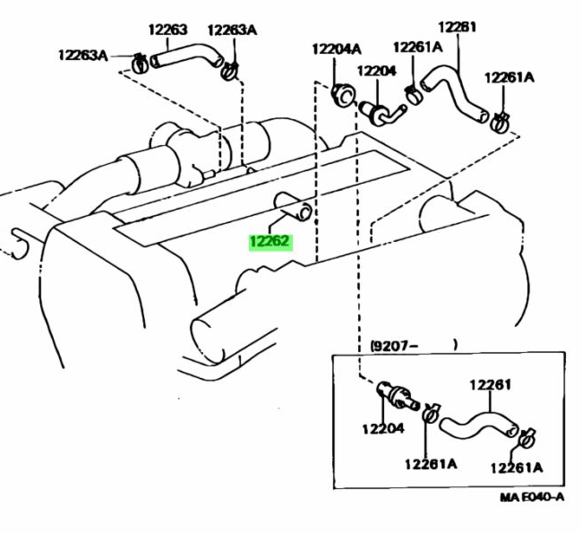 Genuine Toyota 1JZGTE Rocker Cover Breather Hose
