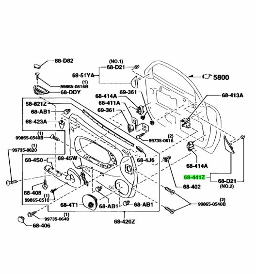 GENUNIE MAZDA FD3 RX7 RH INNER CORNER DOOR PLASTIC