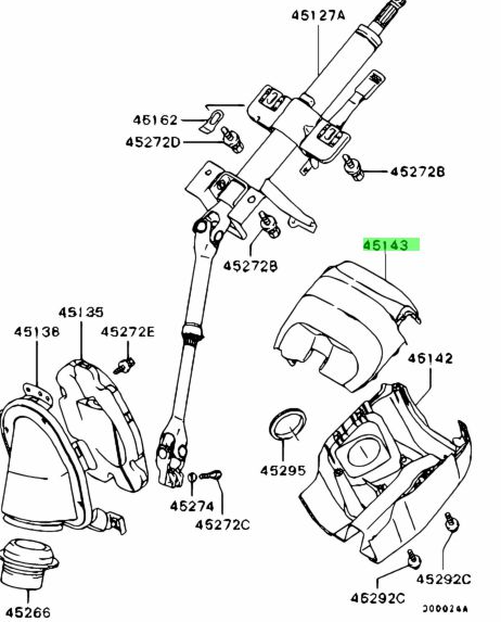 GENUINE MITSUBISHI EVO 7/8/9 LOWER STEERING COLUMN COVER