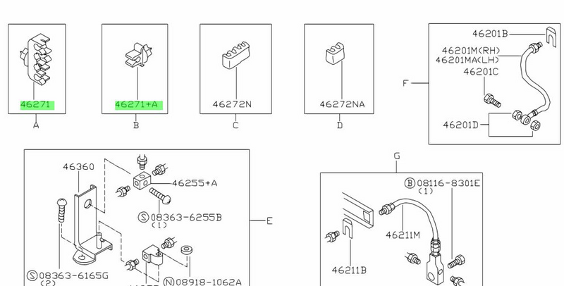 GENUINE NISSAN 1-CLIP BRAKE LINE CLIP