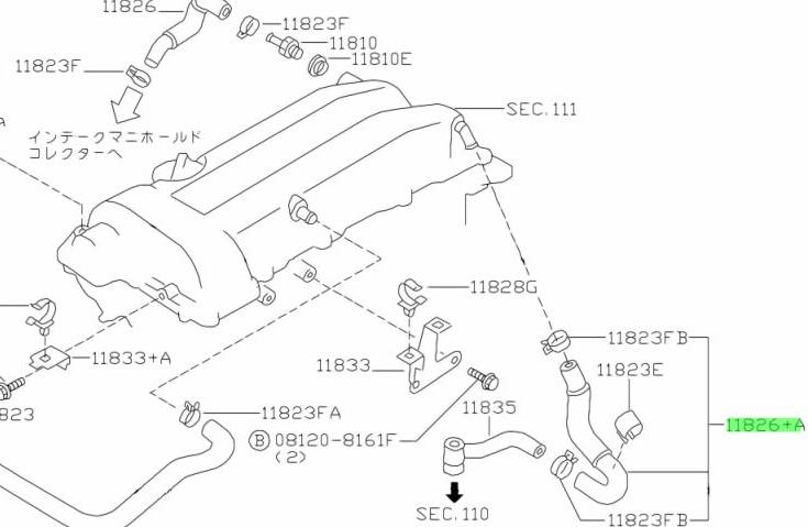GENUINE NISSAN S14/S15 SR20DE/T REAR PCV BYPASS HOSES