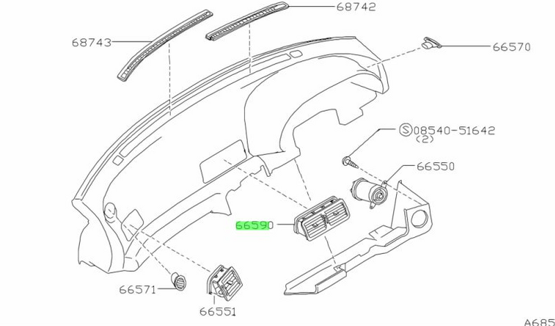 GENUNIE NISSAN R32 GTST/GTR MAIN DASH VENT