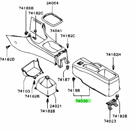 GENUINE MITSUBISHI LANCER EVO 4/5/6 CENTRE CONSOLE ASSEMBLY