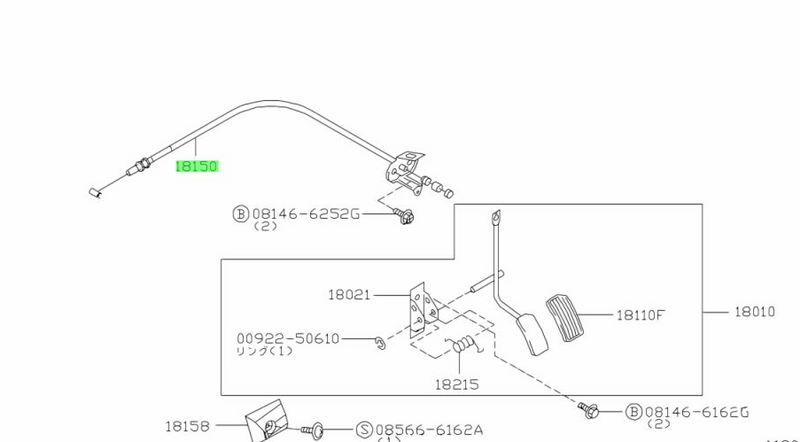 GENUINE NISSAN R33/R34 GTR THROTTLE CABLE