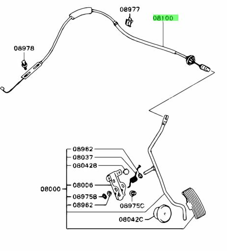 GENUNIE MITSUBISHI LANCER EVO 7/8/9 THROTTLE CABLE